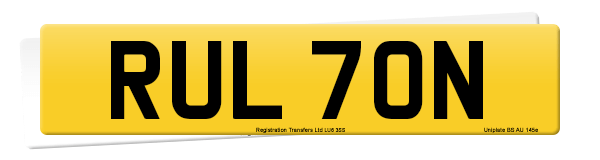 Registration number RUL 70N